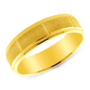  14K Yellow Gold Square Design Ladies Wedding Band Ring 