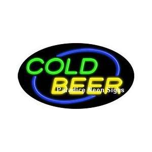  Flasshing Cold Beer Neon Sign (Oval)