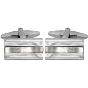    Mother Of Pearl Cufflinks With Acrylic Centre Strip Jewelry
