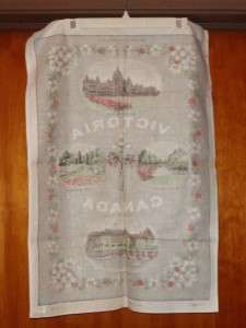 Vintage Tea Towel Irish Linen Victoria British Columbia Canada Dunmoy 