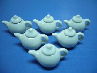 White Teapots Dollhouse Miniatures Ceramic Supply Food  