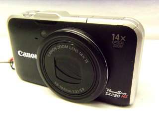 Canon Black/Silver PowerShot SX230 HS 12.1 MP 14X Optical Zoom Digital 