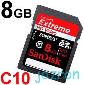 Sandisk Extreme 8GB 8G SDHC SD Flash Card Camera DSLA C10 Class 10 