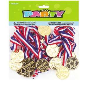  Winner Gold Plastic Medals (24 count) Toys & Games