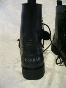 NEW Polo Ralph Lauren ZERA Black Leather Womens Boot 5B  