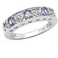 Sterling Silver Tanzanite and White Topaz Ring (Size 7 