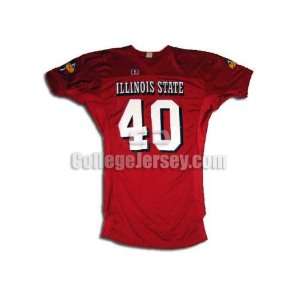  Red No. 40 Game Used Illinois State Russell Football 