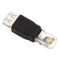 Black USB Type A to RJ 45 Ethernet Adapter F/ M  