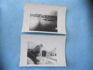WWII GI Base Camp Photos Jeep Quonset Huts Pyramid Tent  
