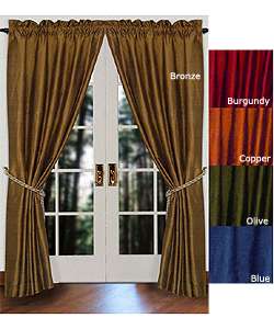 Lined Raw Silk 86 inch Rod Pocket Curtain Panel  