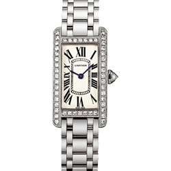 Cartier Tank Americaine 18k Gold Diamond Watch  