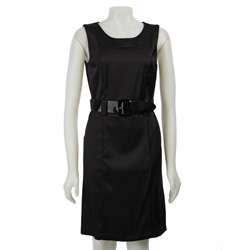 Connected Apparel Womens Wide belted Dress  