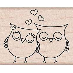 Hero Arts Heart Owls Wood Mounted Rubber Stamp  