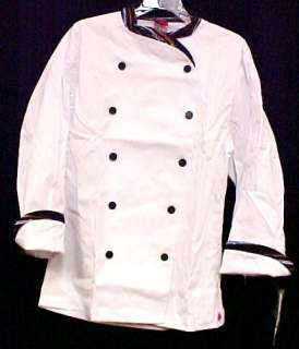 Dickies Executive Chef Coat White Stripe Trim 48 New  