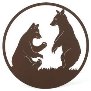  Laser cut Metal Two Bears Wildlife Wall Art, Compare at 