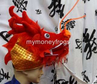 NEW Oriental Chinese Red Party Costume Parade plush Fun Hat Cap/2012 