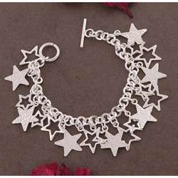 Sterling Silver Star Charm Bracelet (Mexico)  