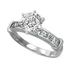 Stainless Steel Cubic Zirconia Engagement Ring  