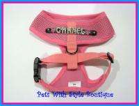 Bling Personalized Soft Mesh Dog Harness S M L  