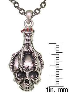 Pewter Eagle Claw Skull Necklace  