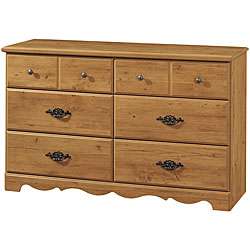 Country Pine 6 drawer Double Dresser  