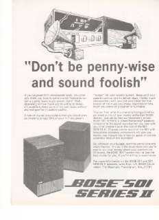 Bose 501 Series II 1974 Picture Speaker Print AD  
