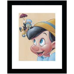   Pinocchio and Jiminy   Friendly Fun Framed Print  