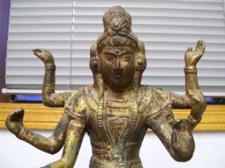   Cast Iron Gilded 6 Armed Buddha Statue Very Heavy and Unique  