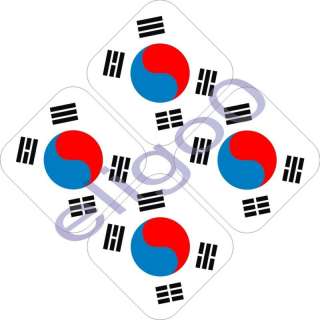 4X KOREA HELMET   CAR FLAG STICKERS BUMPER DECAL  
