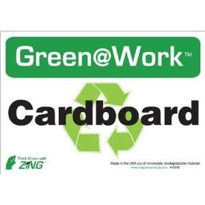  Awareness Sign, Header Green at Work, Cardboard with Recycle 