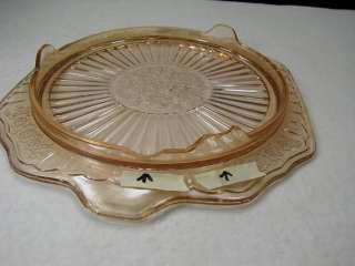 Vintage Hocking Mayfair Pink Glass Cake Plate  