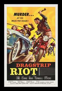 DRAGSTRIP RIOT * 1SH ORIG MOVIE POSTER 1958 CAR RACING  