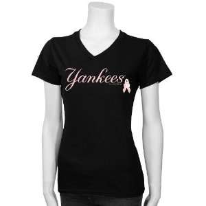  New York Yankees Black/Pink Breast Cancer Research Logo T 