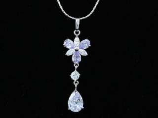 Carat Purple Sapphire Necklace Earrings Set SN244  