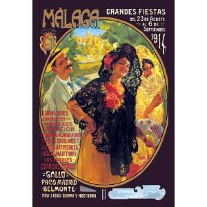  Malaga Grandes Fiestas 20x30 poster