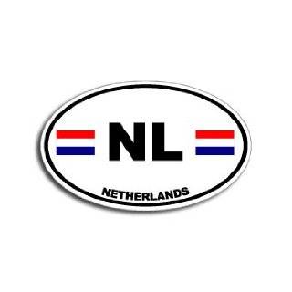 NL NETHERLANDS Country Auto Oval Flag   Window Bumper Sticker