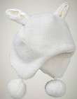 NWT Baby GAP Fleece Bunny Ears pom pom Hat Baby / Toddler Girl Ivory 