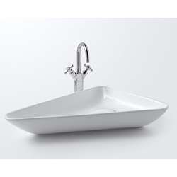 Kraus White Triangular Ceramic Vessel Sink  
