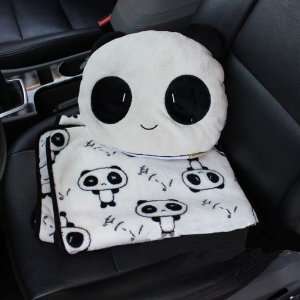 Car Interior Decorative Adjustable Pillow Blanket, Panda  