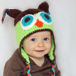 Knitnut by JL Childs Cotton Crocheted Owl Hat  