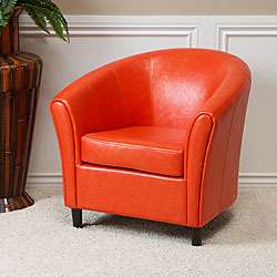 Napoli Orange Bonded Leather Club Chair  