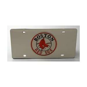  BOSTON RED SOX (SILVER BACKGROUND) LASER CUT AUTO TAG 