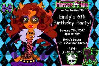 Monster High   Birthday Invitations  