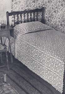 Vintage Crochet PATTERN Motif Bedspread Filet Ohio Farm  