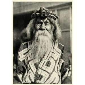  1921 Print Ainu Chieftain Portrait Culture Tribal Costume 