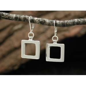  JKAT Jewelry Sterling Silver Simple Square Earrings Made 