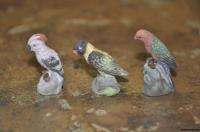 FINE PORCELAIN HAND PAINTED THE PARROT FIGURINES  