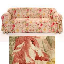 Autumn Print Faux Suede Sofa Slipcover  