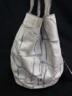 TOSCA BLUE White Mock Croc Shoulder Tote Handbag  