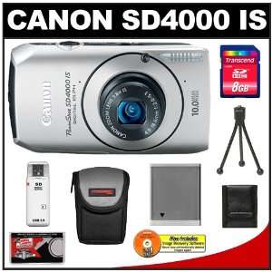  Canon PowerShot SD4000 IS Digital Elph Camera (Silver 